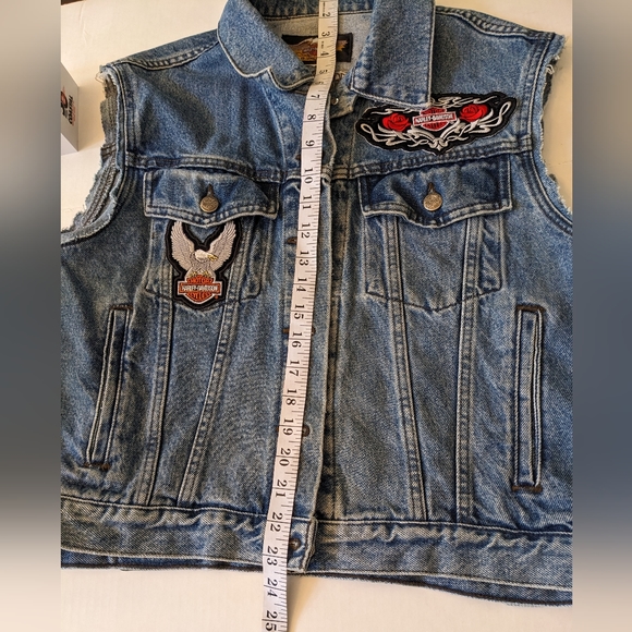 Harley Davidson Blue Jean Vest - Picture 11 of 14